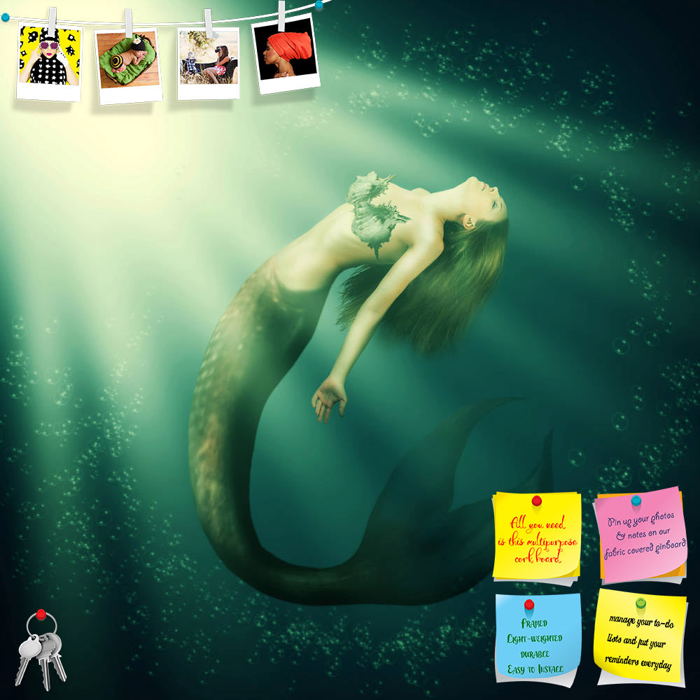 ArtzFolio Mermaid With Fish Tail In The Sea Under Water Printed Bulletin Board Notice Pin Board Soft Board | Frameless-Bulletin Boards Frameless-AZSAO24443008BLB_FL_L-Image Code 5003037 Vishnu Image Folio Pvt Ltd, IC 5003037, ArtzFolio, Bulletin Boards Frameless, Fantasy, Figurative, Digital Art, mermaid, with, fish, tail, in, the, sea, under, water, printed, bulletin, board, notice, pin, soft, frameless, beautiful, woman, long, developing, hair, swimming, nixie, fantastic, bra, shell, beauty, girl, lady, p