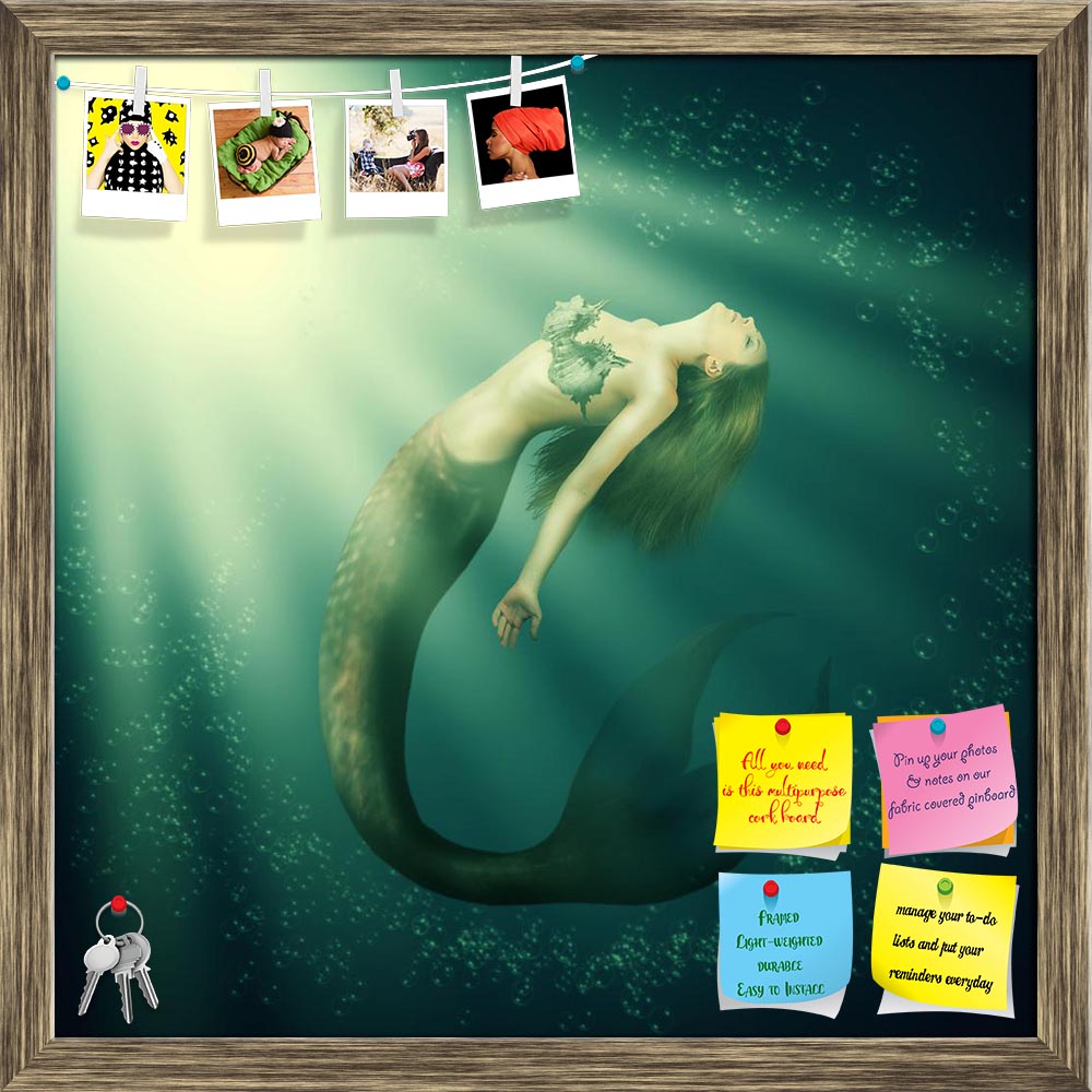 ArtzFolio Mermaid With Fish Tail In The Sea Under Water Printed Bulletin Board Notice Pin Board Soft Board | Framed-Bulletin Boards Framed-AZSAO24443008BLB_FR_L-Image Code 5003037 Vishnu Image Folio Pvt Ltd, IC 5003037, ArtzFolio, Bulletin Boards Framed, Fantasy, Figurative, Digital Art, mermaid, with, fish, tail, in, the, sea, under, water, printed, bulletin, board, notice, pin, soft, framed, beautiful, woman, long, developing, hair, swimming, nixie, fantastic, bra, shell, beauty, girl, lady, purple, hairs