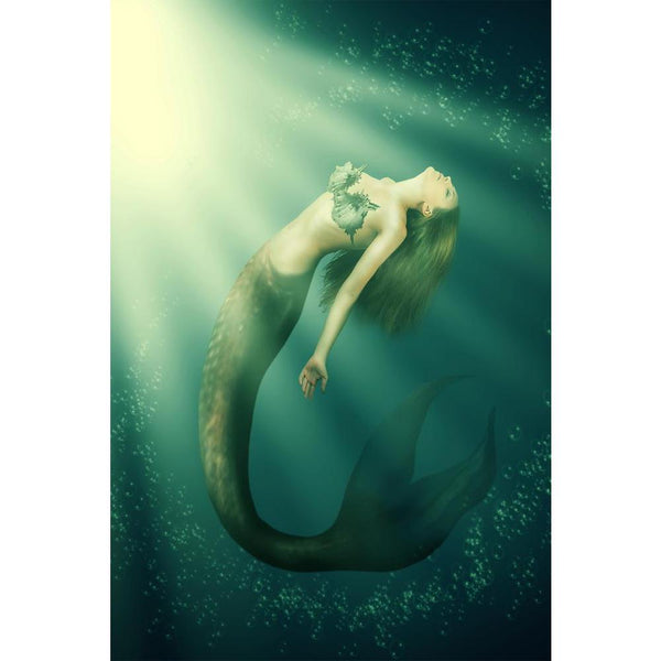 Mermaid With Fish Tail In The Sea Under Water Unframed Paper Poster-Paper Posters Unframed-POS_UN-IC 5003037 IC 5003037, Fantasy, Health, Illustrations, Mermaid, Religion, Religious, Surrealism, with, fish, tail, in, the, sea, under, water, unframed, paper, wall, poster, siren, beautiful, beauty, blue, bra, bubbles, diving, dream, fairy, fairytale, fantastic, floating, girl, goddess, hair, hairstyle, illustration, lady, legend, legendary, light, magic, mythology, nixie, ocean, purple, scale, shell, slim, su