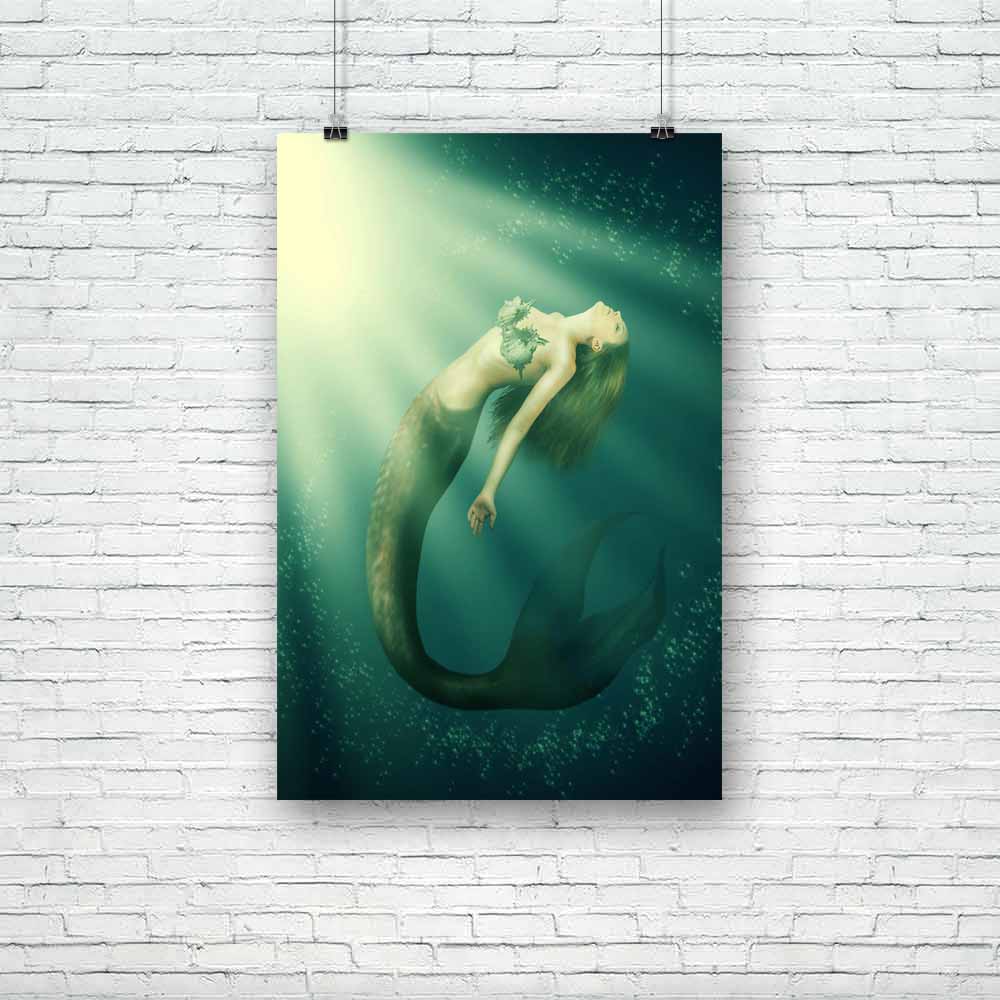 Mermaid With Fish Tail In The Sea Under Water Unframed Paper Poster-Paper Posters Unframed-POS_UN-IC 5003037 IC 5003037, Fantasy, Health, Illustrations, Mermaid, Religion, Religious, Surrealism, with, fish, tail, in, the, sea, under, water, unframed, paper, poster, siren, beautiful, beauty, blue, bra, bubbles, diving, dream, fairy, fairytale, fantastic, floating, girl, goddess, hair, hairstyle, illustration, lady, legend, legendary, light, magic, mythology, nixie, ocean, purple, scale, shell, slim, sunlight