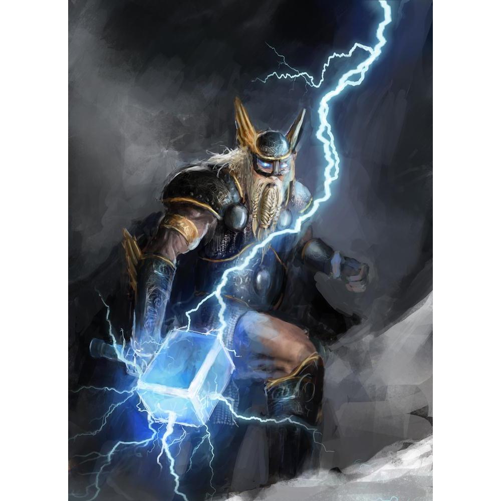 Viking God Of Lightning Thor Canvas Painting Synthetic Frame-Paintings MDF Framing-AFF_FR-IC 5003041 IC 5003041, Art and Paintings, Cities, City Views, Illustrations, Paintings, Religion, Religious, viking, god, of, lightning, thor, canvas, painting, synthetic, frame, odin, hammer, norse, thunder, angry, armor, art, electricity, energy, evil, fiery, heat, illustration, imaginary, myth, mythology, poster, strike, strong, wrath, artzfolio, wall decor for living room, wall frames for living room, frames for li