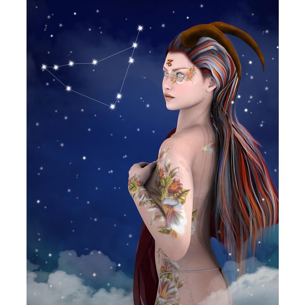 Zodiac Series Capricorn Canvas Painting Synthetic Frame-Paintings MDF Framing-AFF_FR-IC 5003045 IC 5003045, Art and Paintings, Astrology, Botanical, Digital, Digital Art, Fantasy, Fashion, Floral, Flowers, Graphic, Horoscope, Illustrations, Individuals, Nature, People, Portraits, Signs, Signs and Symbols, Sun Signs, Symbols, Zodiac, series, capricorn, canvas, painting, synthetic, frame, art, artistic, beautiful, beauty, character, clouds, constellation, date, drape, earth, element, fairy, female, fortune, g
