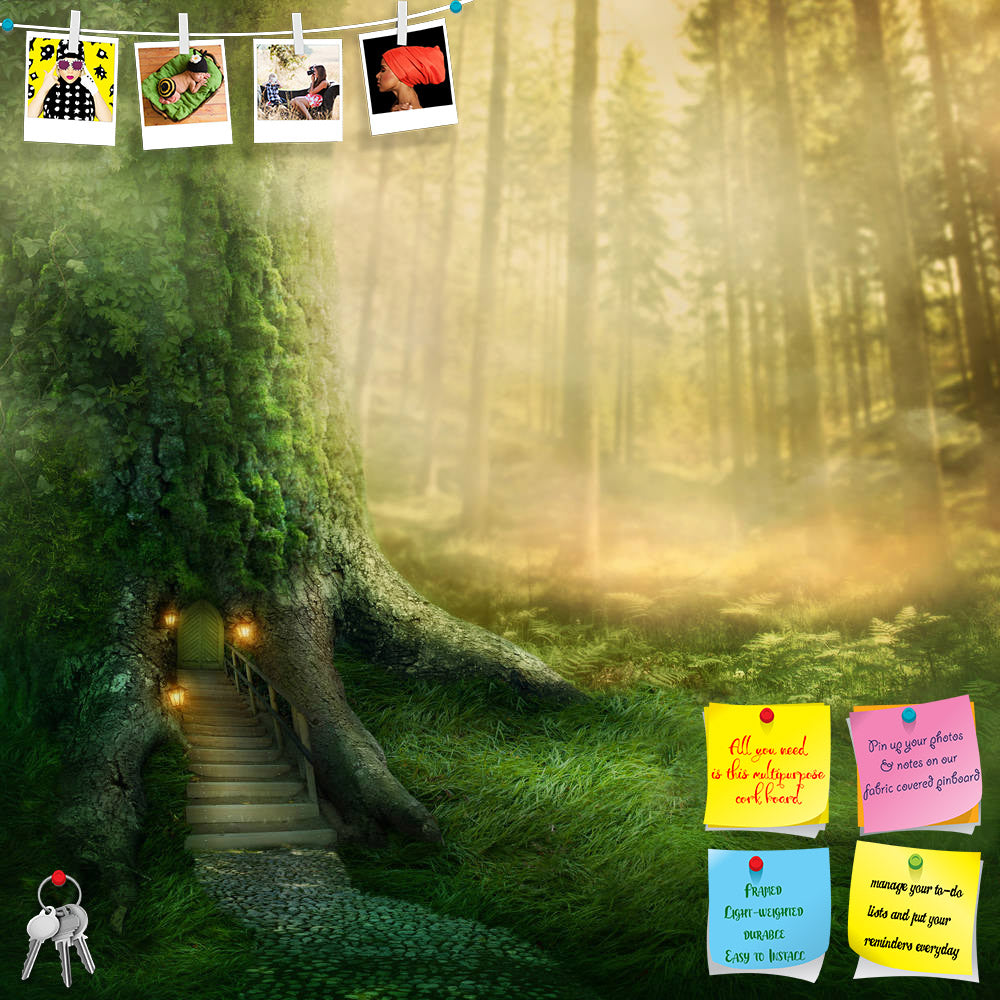 ArtzFolio Fantasy Tree House In Forest D2 Printed Bulletin Board Notice Pin Board Soft Board | Frameless-Bulletin Boards Frameless-AZSAO24526963BLB_FL_L-Image Code 5003056 Vishnu Image Folio Pvt Ltd, IC 5003056, ArtzFolio, Bulletin Boards Frameless, Fantasy, Landscapes, Digital Art, tree, house, in, forest, d2, printed, bulletin, board, notice, pin, soft, frameless, magic, surreal, dreams, light, lantern, shine, door, outdoor, way, leaves, fog, dreamy, adventure, nobody, natural, mystery, green, sparkle, la