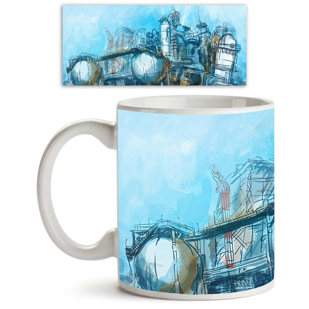 Industrial Buildings Of Plant Or Factory Ceramic Coffee Tea Mug Inside White-Coffee Mugs-MUG-IC 5003061 IC 5003061, Architecture, Art and Paintings, Black and White, Business, Cities, City Views, Digital, Digital Art, Drawing, Graphic, Hand Drawn, Illustrations, Landmarks, Landscapes, Modern Art, Nature, Paintings, Places, Scenic, Science Fiction, Signs, Signs and Symbols, Sketches, Urban, Watercolour, White, Metallic, industrial, buildings, of, plant, or, factory, ceramic, coffee, tea, mug, inside, art, bi