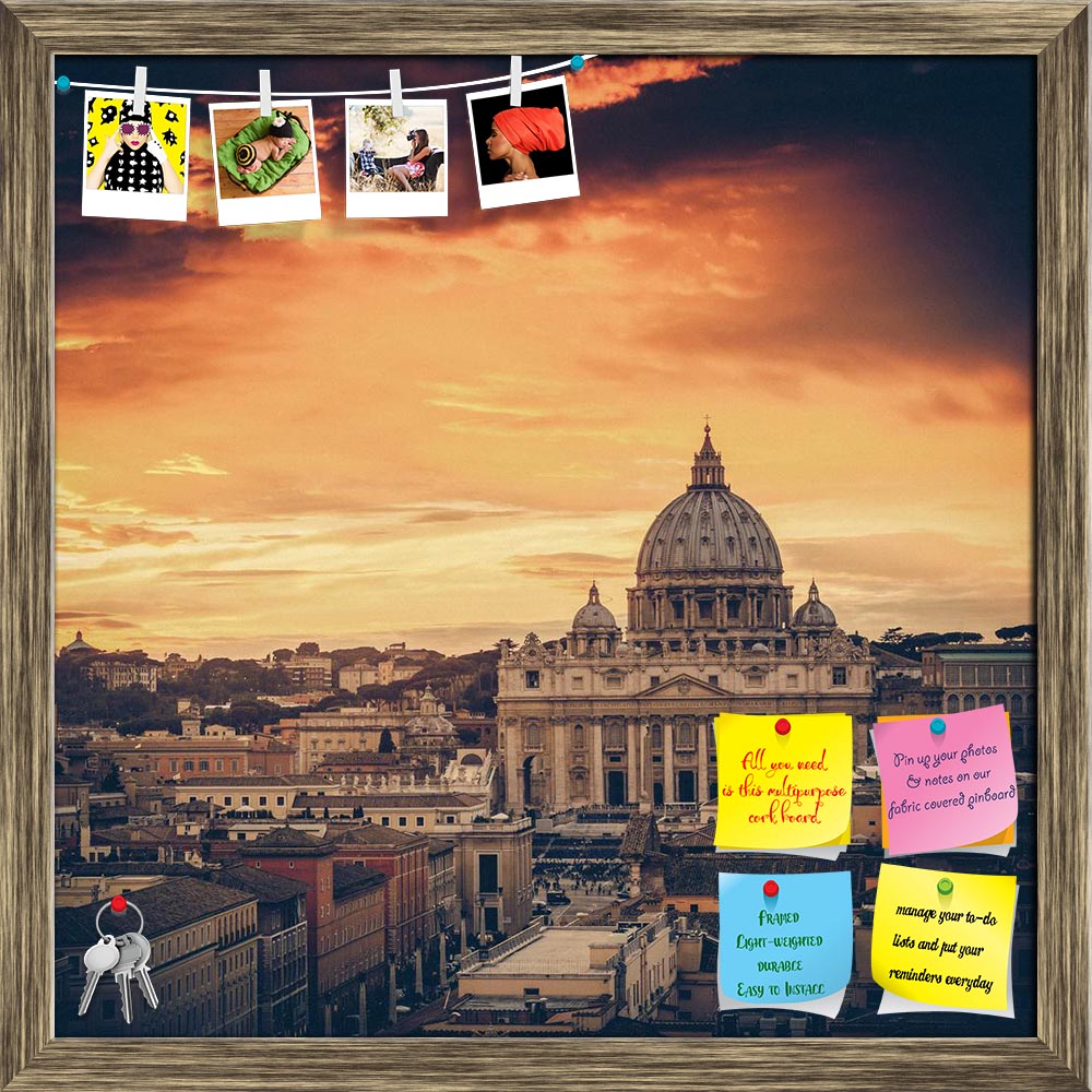 ArtzFolio St. Peter's Cathedral in Rome, Italy Printed Bulletin Board Notice Pin Board Soft Board | Framed-Bulletin Boards Framed-AZSAO24645156BLB_FR_L-Image Code 5003071 Vishnu Image Folio Pvt Ltd, IC 5003071, ArtzFolio, Bulletin Boards Framed, Places, Vintage, Photography, st., peter's, cathedral, in, rome, italy, printed, bulletin, board, notice, pin, soft, framed, view, st, roma, night, vatican, hdr, ancient, landmark, coaster, urban, roman, outdoor, italian, historical, river, illuminated, european, re
