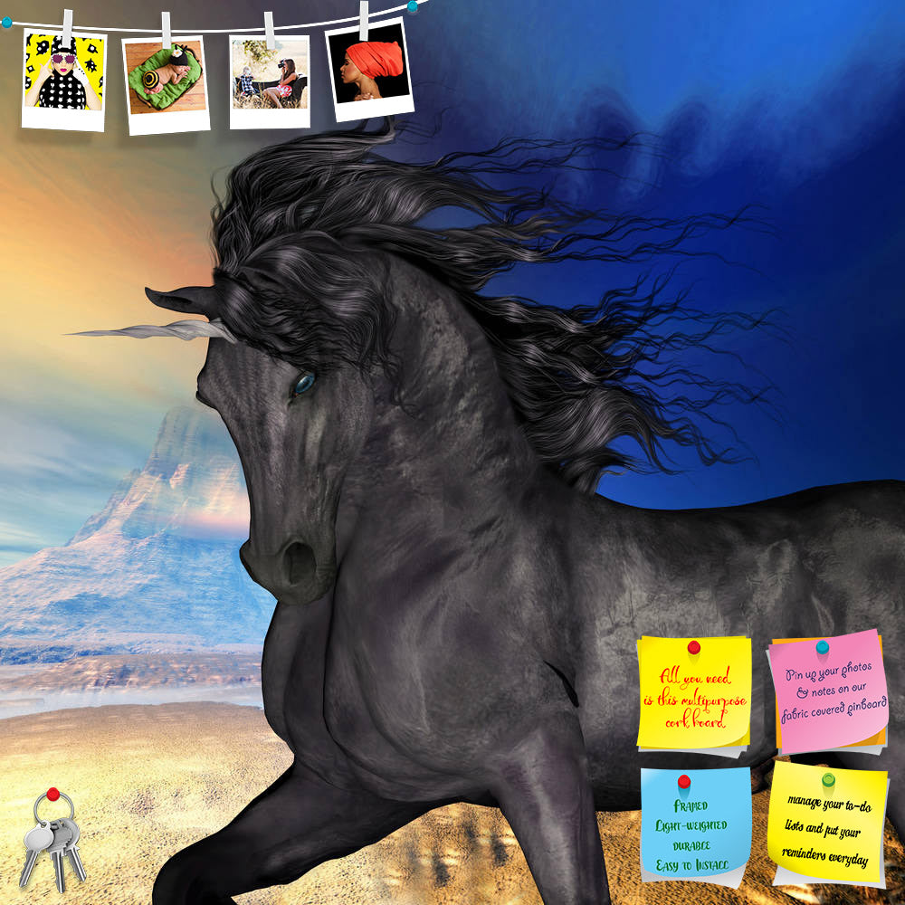 ArtzFolio Black Buck Unicorn Printed Bulletin Board Notice Pin Board Soft Board | Frameless-Bulletin Boards Frameless-AZSAO24650693BLB_FL_L-Image Code 5003073 Vishnu Image Folio Pvt Ltd, IC 5003073, ArtzFolio, Bulletin Boards Frameless, Animals, Conceptual, Kids, Digital Art, black, buck, unicorn, printed, bulletin, board, notice, pin, soft, frameless, beautiful, prances, its, wild, mane, flowing, muscles, shining, horse, animal, equine, creature, magic, fantasy, fairytale, folklore, tale, fable, horn, myth
