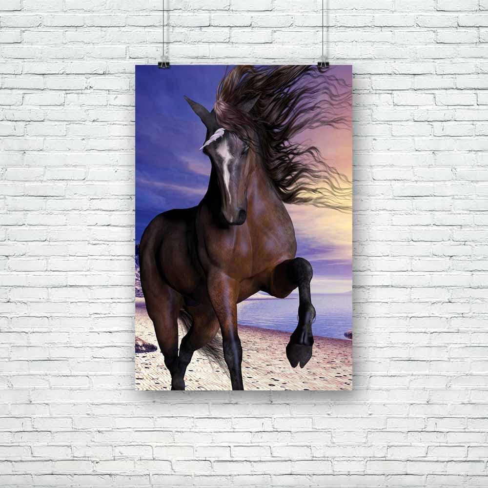 Mahogony Bay Unicorn Unframed Paper Poster-Paper Posters Unframed-POS_UN-IC 5003075 IC 5003075, Animals, Fantasy, Illustrations, mahogony, bay, unicorn, unframed, paper, poster, animal, beach, beast, brute, buck, charger, creature, doe, equine, fable, fairytale, fawn, filly, foal, folklore, forest, trees, herd, horn, horse, horsepower, illustration, image, livestock, magic, magical, mammal, mare, mount, myth, mythology, picture, stag, stallion, steed, tale, wild, artzfolio, posters, wall posters, posters fo