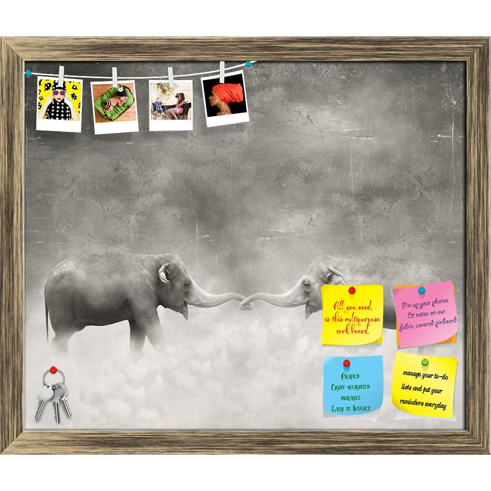 ArtzFolio Elephants With Their Trunks Like Lovers Printed Bulletin Board Notice Pin Board Soft Board | Framed-Bulletin Boards Framed-AZSAO24693431BLB_FR_L-Image Code 5003079 Vishnu Image Folio Pvt Ltd, IC 5003079, ArtzFolio, Bulletin Boards Framed, Animals, Conceptual, Kids, Digital Art, elephants, with, their, trunks, like, lovers, printed, bulletin, board, notice, pin, soft, framed, couple, who, keeps, black, white, surreal, background, elephant, two, mammal, animal, wild, cloud, texture, vintage, romanti