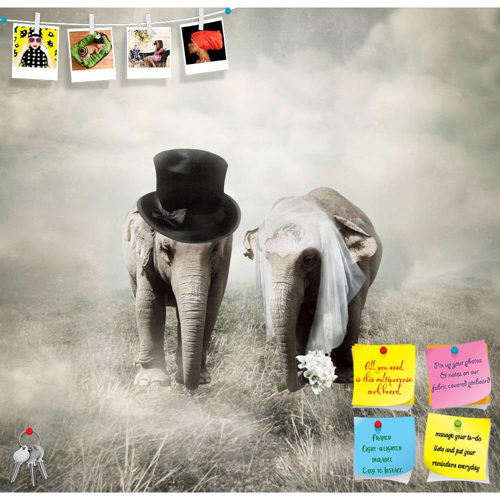 ArtzFolio Elephant Getting Married In Twenties Style Printed Bulletin Board Notice Pin Board Soft Board | Frameless-Bulletin Boards Frameless-AZSAO24694371BLB_FL_L-Image Code 5003081 Vishnu Image Folio Pvt Ltd, IC 5003081, ArtzFolio, Bulletin Boards Frameless, Animals, Conceptual, Kids, Digital Art, elephant, getting, married, in, twenties, style, printed, bulletin, board, notice, pin, soft, frameless, elephants, who, are, two, couple, marriage, wedding, old, cylinder, veil, bouquet, clod, fog, illustrative