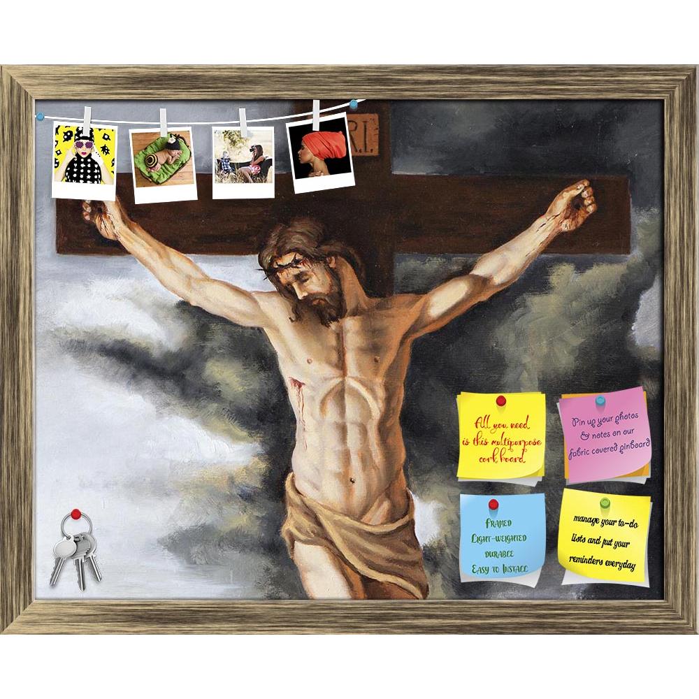 ArtzFolio Jesus On The Cross Printed Bulletin Board Notice Pin Board Soft Board | Framed-Bulletin Boards Framed-AZSAO24694616BLB_FR_L-Image Code 5003082 Vishnu Image Folio Pvt Ltd, IC 5003082, ArtzFolio, Bulletin Boards Framed, Religious, Fine Art Reprint, jesus, on, the, cross, printed, bulletin, board, notice, pin, soft, framed, oil, canvas, representing, painter, painting, brush, easel, colors, pal, pin up board, push pin board, extra large cork board, big pin board, notice board, small bulletin board, c
