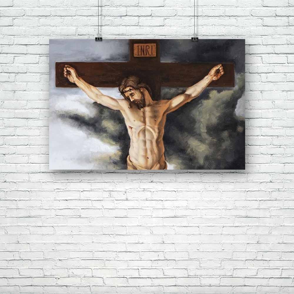 Jesus On The Cross Unframed Paper Poster-Paper Posters Unframed-POS_UN-IC 5003082 IC 5003082, Art and Paintings, Christianity, Cross, Hobbies, Jesus, Paintings, People, on, the, unframed, paper, poster, art, artist, brush, canvas, color, colors, easel, hobby, indoors, man, oil, paint, painter, painting, palette, talent, under, artzfolio, posters, wall posters, posters for room, posters for room decoration, office poster, door poster, baby poster, motivational posters, posters for room boys, quotes, poster f