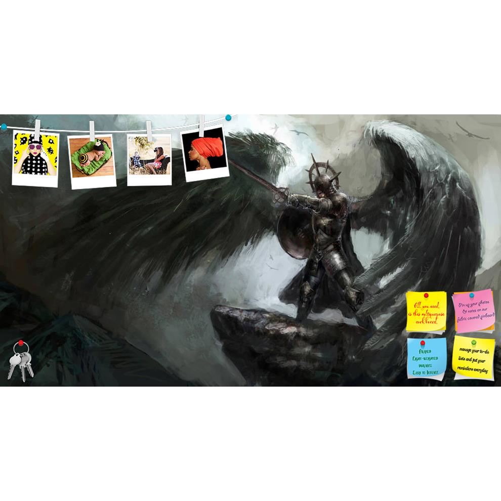 ArtzFolio Fallen Angel D1 Printed Bulletin Board Notice Pin Board Soft Board | Frameless-Bulletin Boards Frameless-AZSAO24698163BLB_FL_L-Image Code 5003087 Vishnu Image Folio Pvt Ltd, IC 5003087, ArtzFolio, Bulletin Boards Frameless, Fantasy, Fine Art Reprint, fallen, angel, d1, printed, bulletin, board, notice, pin, soft, frameless, dead, knight, dark, evil, feathers, illustration, raven, winds, death, curse, blind, devil, satan, monster, armor, helm, sword, damn, doom, arousal, art, pin up board, push pin