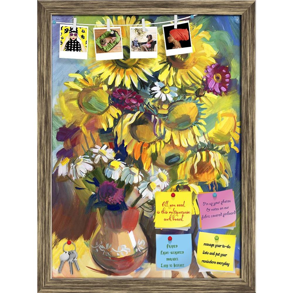 ArtzFolio Sunflower D6 Printed Bulletin Board Notice Pin Board Soft Board | Framed-Bulletin Boards Framed-AZSAO24723171BLB_FR_L-Image Code 5003093 Vishnu Image Folio Pvt Ltd, IC 5003093, ArtzFolio, Bulletin Boards Framed, Floral, Still Life, Fine Art Reprint, sunflower, d6, printed, bulletin, board, notice, pin, soft, framed, still, life, bouquet, flowers, hand-drawn, gouache, abstract, abstraction, artistic, background, beauty, brush, brush-stroke, chamomile, color, colorful, crock, drawing, drip, drops, f