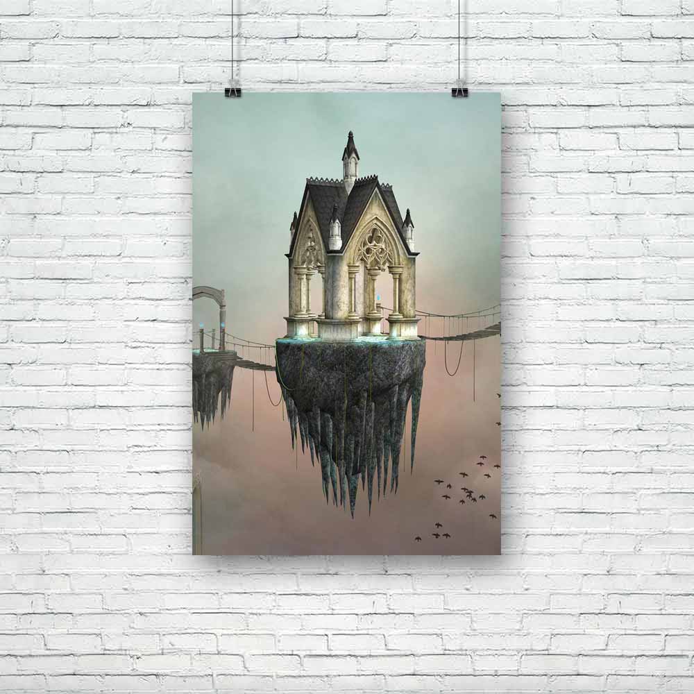 Fantasy Village D1 Unframed Paper Poster-Paper Posters Unframed-POS_UN-IC 5003097 IC 5003097, Ancient, Architecture, Art and Paintings, Birds, Fantasy, Gothic, Historical, Illustrations, Landscapes, Medieval, Scenic, Surrealism, Vintage, village, d1, unframed, paper, poster, action, arc, art, beautiful, bizarre, bridge, building, clouds, columns, doorway, elf, fairy, tale, fairytale, fly, home, house, illustration, imagination, landscape, magic, magician, palace, platform, rock, roof, ruin, sky, surreal, to