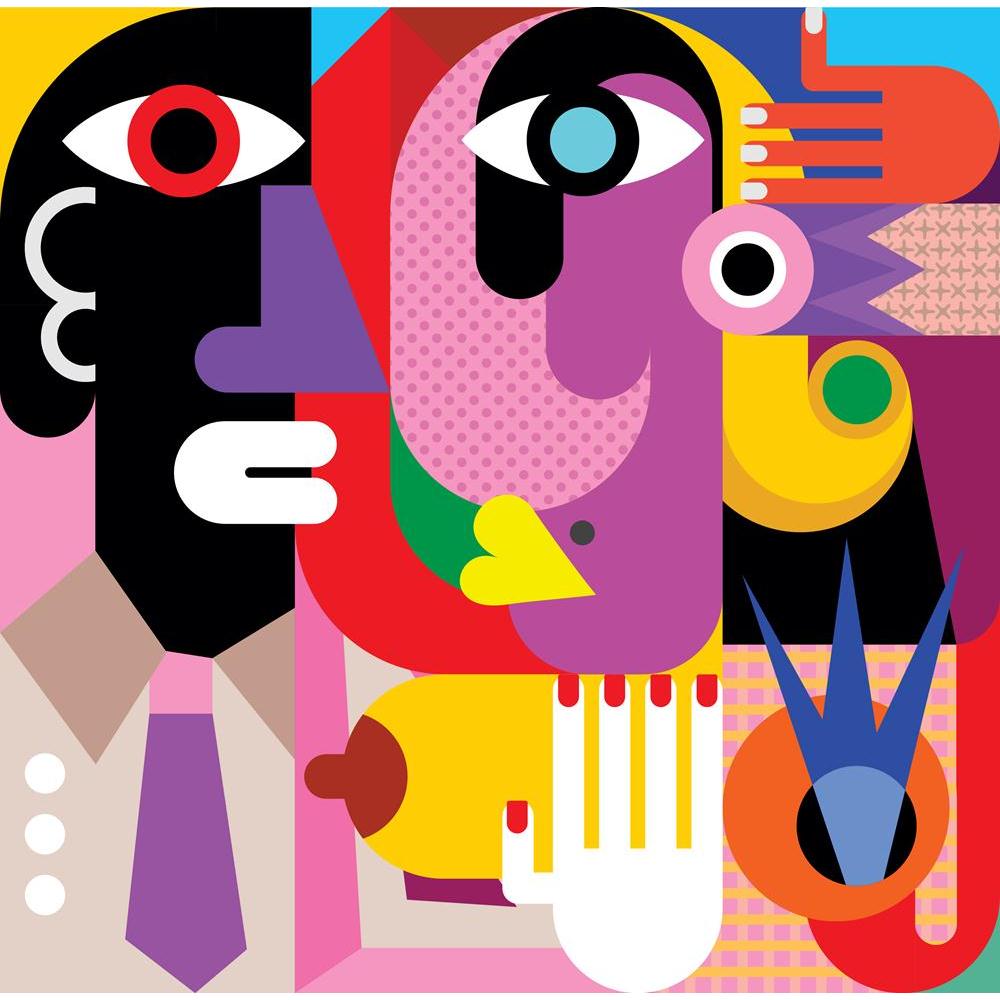 Modern Fine Art Canvas Painting Synthetic Frame-Paintings MDF Framing-AFF_FR-IC 5003098 IC 5003098, Abstract Expressionism, Abstracts, Art and Paintings, Fine Art Reprint, Geometric Abstraction, Illustrations, Individuals, Love, Modern Art, Music, Music and Dance, Music and Musical Instruments, Old Masters, Paintings, Portraits, Retro, Romance, Semi Abstract, modern, fine, art, canvas, painting, synthetic, frame, abstract, illustration, abstraction, blue, boyfriend, clerk, contemporary, couple, eccentric, f