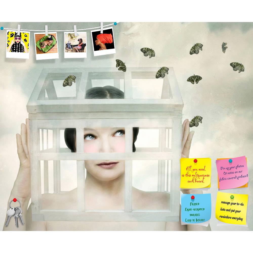 ArtzFolio Surreal Artwork D6 Printed Bulletin Board Notice Pin Board Soft Board | Frameless-Bulletin Boards Frameless-AZSAO24756283BLB_FL_L-Image Code 5003099 Vishnu Image Folio Pvt Ltd, IC 5003099, ArtzFolio, Bulletin Boards Frameless, Conceptual, Portraits, Photography, surreal, artwork, d6, printed, bulletin, board, notice, pin, soft, frameless, girl, small, wooden, glass, little, house, head, that, looks, butterflies, outside, female, young, woman, illustration, illustrative, art, artistic, butterfly, f