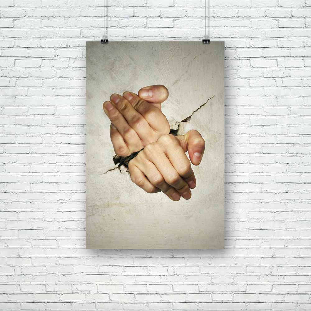 Two Hands Trying Hard To Break The Wall Unframed Paper Poster-Paper Posters Unframed-POS_UN-IC 5003101 IC 5003101, Art and Paintings, Business, Conceptual, two, hands, trying, hard, to, break, the, wall, unframed, paper, poster, creative, concept, human, body, parts, part, breaking, close, up, composition, crack, creativity, creep, crisis, detail, effect, exit, fatigue, finger, fingers, fissure, freedom, hand, imagination, imagine, isolated, outcome, problem, psyche, psychology, split, stress, texture, trap