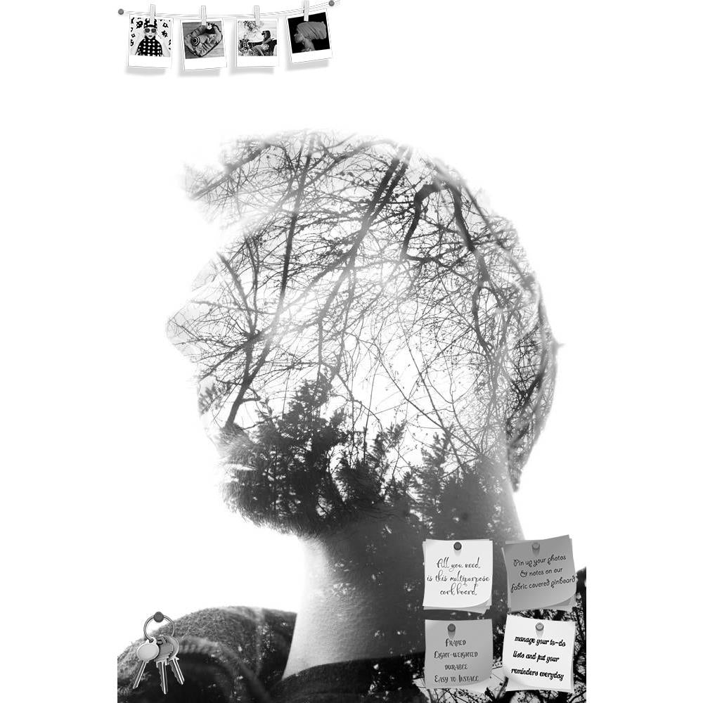 ArtzFolio Man's Face Staring & Pondering In Wonder D1 Printed Bulletin Board Notice Pin Board Soft Board | Frameless-Bulletin Boards Frameless-AZSAO24802337BLB_FL_L-Image Code 5003104 Vishnu Image Folio Pvt Ltd, IC 5003104, ArtzFolio, Bulletin Boards Frameless, Conceptual, Portraits, Photography, man's, face, staring, pondering, in, wonder, d1, printed, bulletin, board, notice, pin, soft, frameless, human, nature, double, exposure, tree, leafs, wilderness, man, male, person, head, branches, white, isolated,