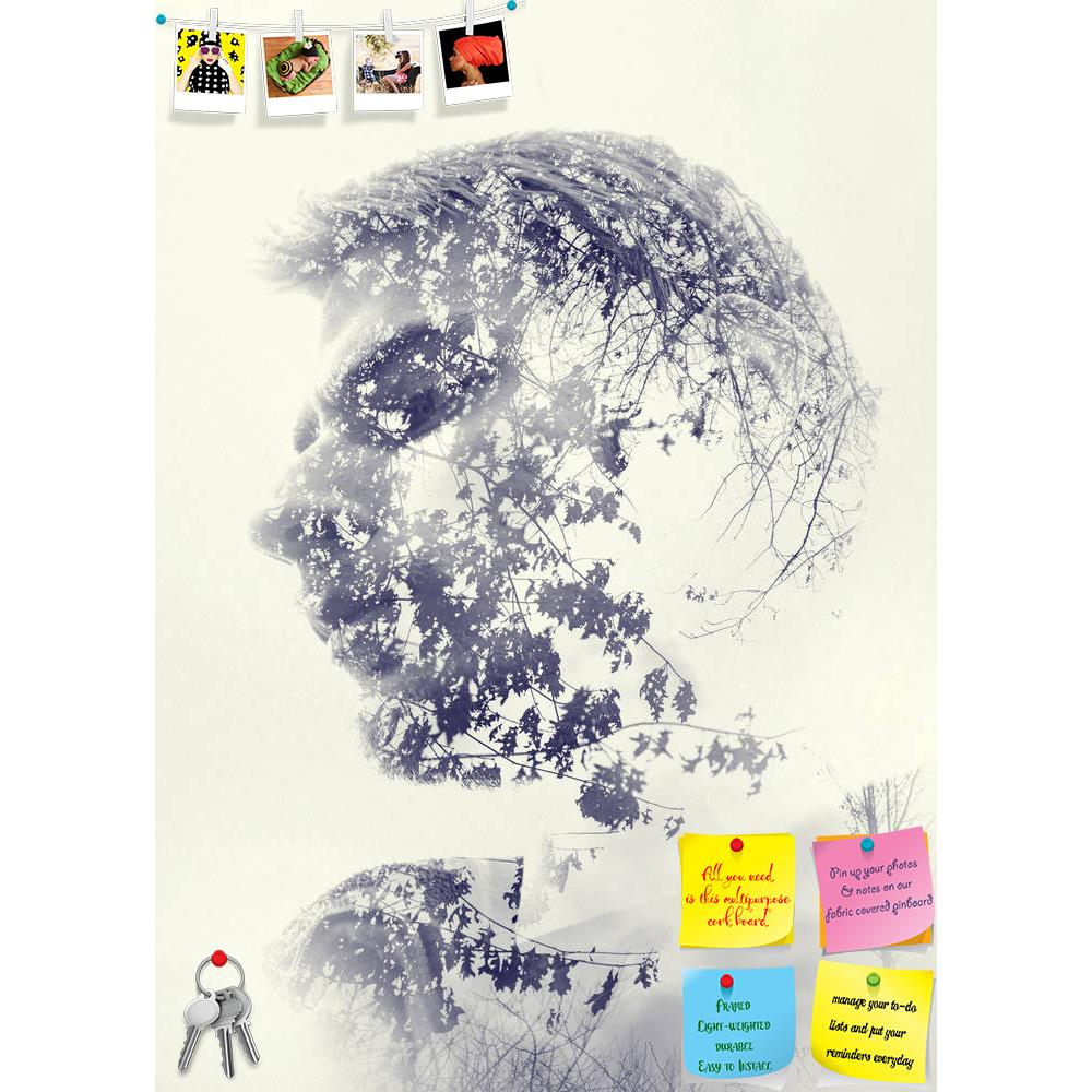 ArtzFolio Man's Face Staring & Pondering In Wonder D2 Printed Bulletin Board Notice Pin Board Soft Board | Frameless-Bulletin Boards Frameless-AZSAO24802338BLB_FL_L-Image Code 5003105 Vishnu Image Folio Pvt Ltd, IC 5003105, ArtzFolio, Bulletin Boards Frameless, Conceptual, Portraits, Photography, man's, face, staring, pondering, in, wonder, d2, printed, bulletin, board, notice, pin, soft, frameless, human, nature, double, exposure, tree, leafs, wilderness, man, male, person, head, branches, white, isolated,