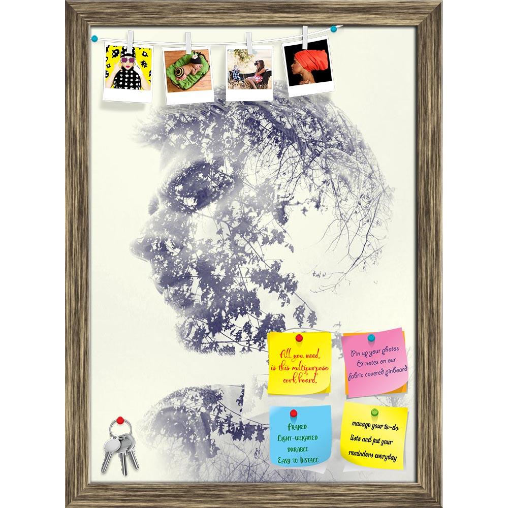 ArtzFolio Man's Face Staring & Pondering In Wonder D2 Printed Bulletin Board Notice Pin Board Soft Board | Framed-Bulletin Boards Framed-AZSAO24802338BLB_FR_L-Image Code 5003105 Vishnu Image Folio Pvt Ltd, IC 5003105, ArtzFolio, Bulletin Boards Framed, Conceptual, Portraits, Photography, man's, face, staring, pondering, in, wonder, d2, printed, bulletin, board, notice, pin, soft, framed, human, nature, double, exposure, tree, leafs, wilderness, man, male, person, head, branches, white, isolated, calm, peace