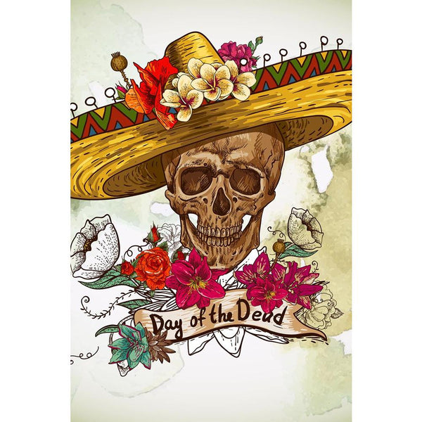 Skull With Flowers Unframed Paper Poster-Paper Posters Unframed-POS_UN-IC 5003115 IC 5003115, Ancient, Animated Cartoons, Art and Paintings, Botanical, Caricature, Cartoons, Digital, Digital Art, Drawing, Floral, Flowers, Graphic, Historical, Holidays, Illustrations, Medieval, Mexican, Music, Music and Dance, Music and Musical Instruments, Nature, Patterns, Signs, Signs and Symbols, Vintage, skull, with, unframed, paper, wall, poster, day, of, the, dead, art, background, carnival, cartoon, celebration, deco