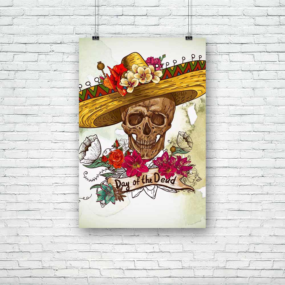 Skull With Flowers Unframed Paper Poster-Paper Posters Unframed-POS_UN-IC 5003115 IC 5003115, Ancient, Animated Cartoons, Art and Paintings, Botanical, Caricature, Cartoons, Digital, Digital Art, Drawing, Floral, Flowers, Graphic, Historical, Holidays, Illustrations, Medieval, Mexican, Music, Music and Dance, Music and Musical Instruments, Nature, Patterns, Signs, Signs and Symbols, Vintage, skull, with, unframed, paper, poster, day, of, the, dead, art, background, carnival, cartoon, celebration, decor, dec