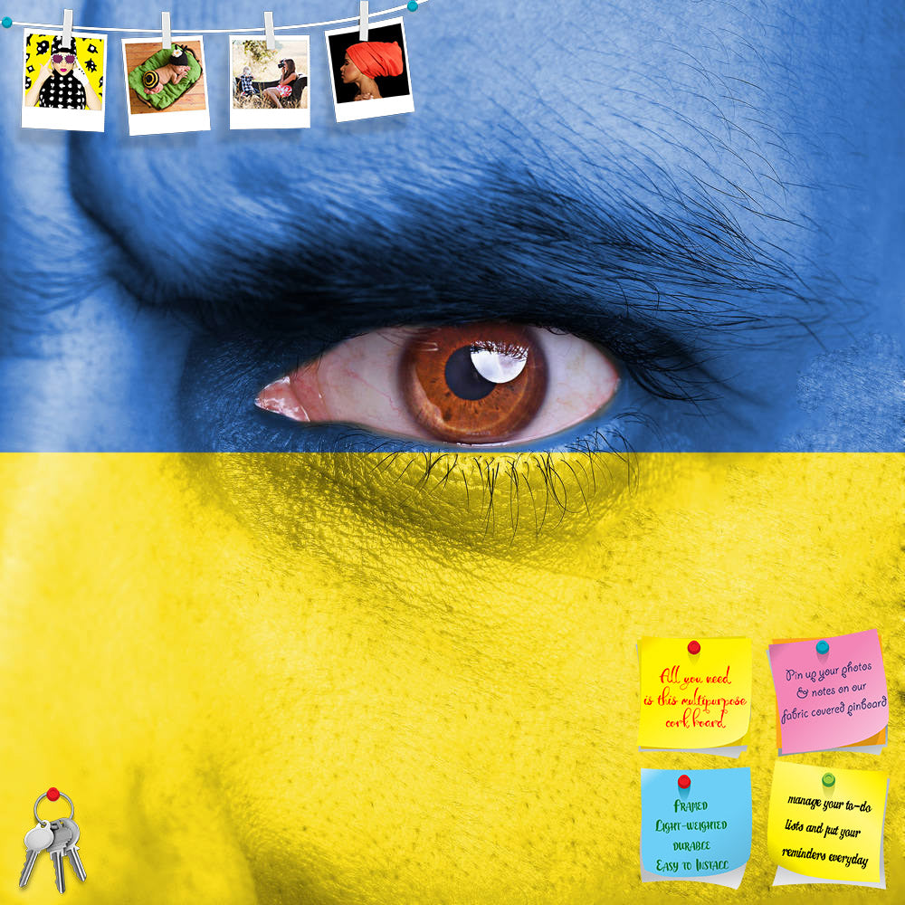 ArtzFolio Ukraine Flag Painted On Face Printed Bulletin Board Notice Pin Board Soft Board | Frameless-Bulletin Boards Frameless-AZSAO24914212BLB_FL_L-Image Code 5003116 Vishnu Image Folio Pvt Ltd, IC 5003116, ArtzFolio, Bulletin Boards Frameless, Places, Portraits, Photography, ukraine, flag, painted, on, face, printed, bulletin, board, notice, pin, soft, frameless, flagart, background, blue, citizen, color, colour, country, europe, expression, eye, paint, facial, fan, fanatic, finger, follower, freedom, gr