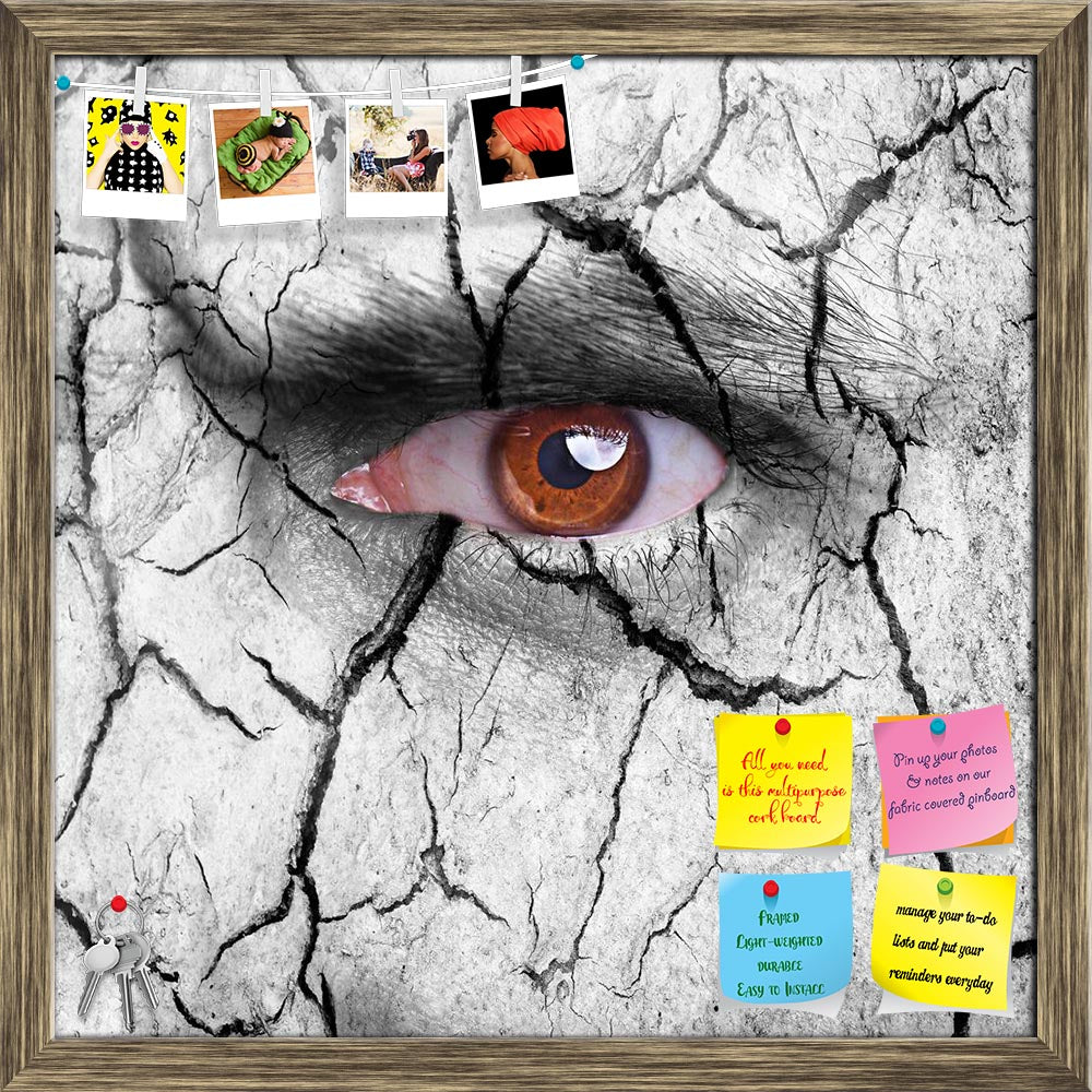 ArtzFolio Cracked Earth Surface With Brown Eye Printed Bulletin Board Notice Pin Board Soft Board | Framed-Bulletin Boards Framed-AZSAO24914215BLB_FR_L-Image Code 5003117 Vishnu Image Folio Pvt Ltd, IC 5003117, ArtzFolio, Bulletin Boards Framed, Conceptual, Portraits, Digital Art, cracked, earth, surface, with, brown, eye, printed, bulletin, board, notice, pin, soft, framed, dry, skin, eyes, aged, concept, broken, face, design, woman, harsh, thirst, closeup, terra, rough, fissure, peel, fine, dramatic, crac