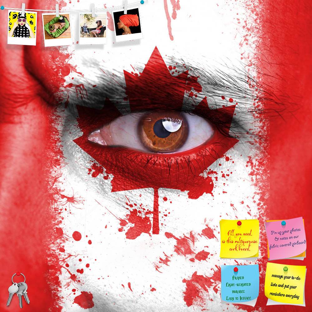 ArtzFolio Canada Flag Painted On Angry Man Face Printed Bulletin Board Notice Pin Board Soft Board | Frameless-Bulletin Boards Frameless-AZSAO24972007BLB_FL_L-Image Code 5003128 Vishnu Image Folio Pvt Ltd, IC 5003128, ArtzFolio, Bulletin Boards Frameless, Places, Portraits, Photography, canada, flag, painted, on, angry, man, face, printed, bulletin, board, notice, pin, soft, frameless, eye, closeup, supporter, national, canadian, follower, passion, expression, symbol, male, people, paint, support, nation, f