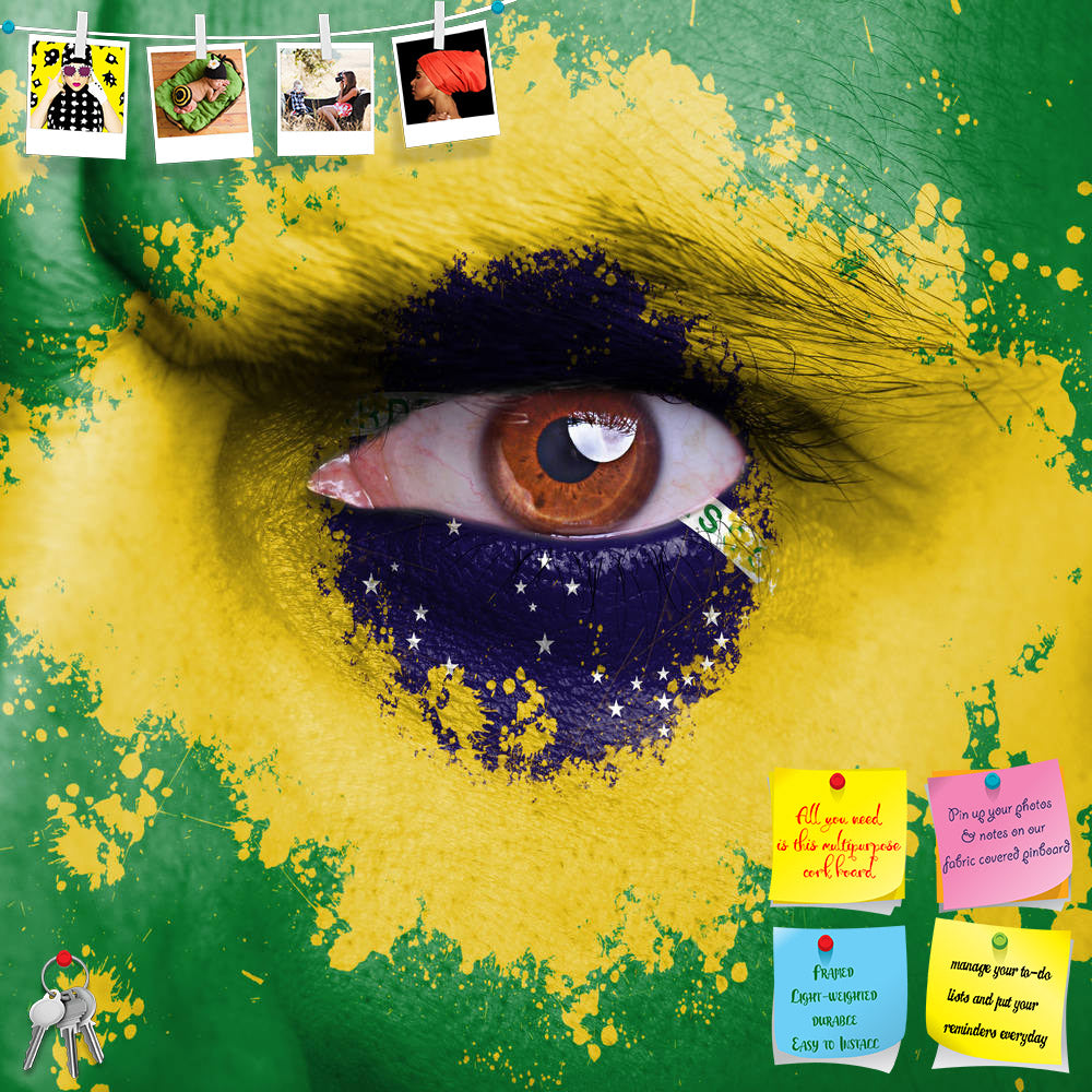 ArtzFolio Brazil Flag Painted On Angry Man Face Printed Bulletin Board Notice Pin Board Soft Board | Frameless-Bulletin Boards Frameless-AZSAO24972008BLB_FL_L-Image Code 5003129 Vishnu Image Folio Pvt Ltd, IC 5003129, ArtzFolio, Bulletin Boards Frameless, Places, Portraits, Photography, brazil, flag, painted, on, angry, man, face, printed, bulletin, board, notice, pin, soft, frameless, 2014, brasil, soccer, eye, closeup, human, national, sporty, european, sign, culture, success, symbol, casual, freedom, peo