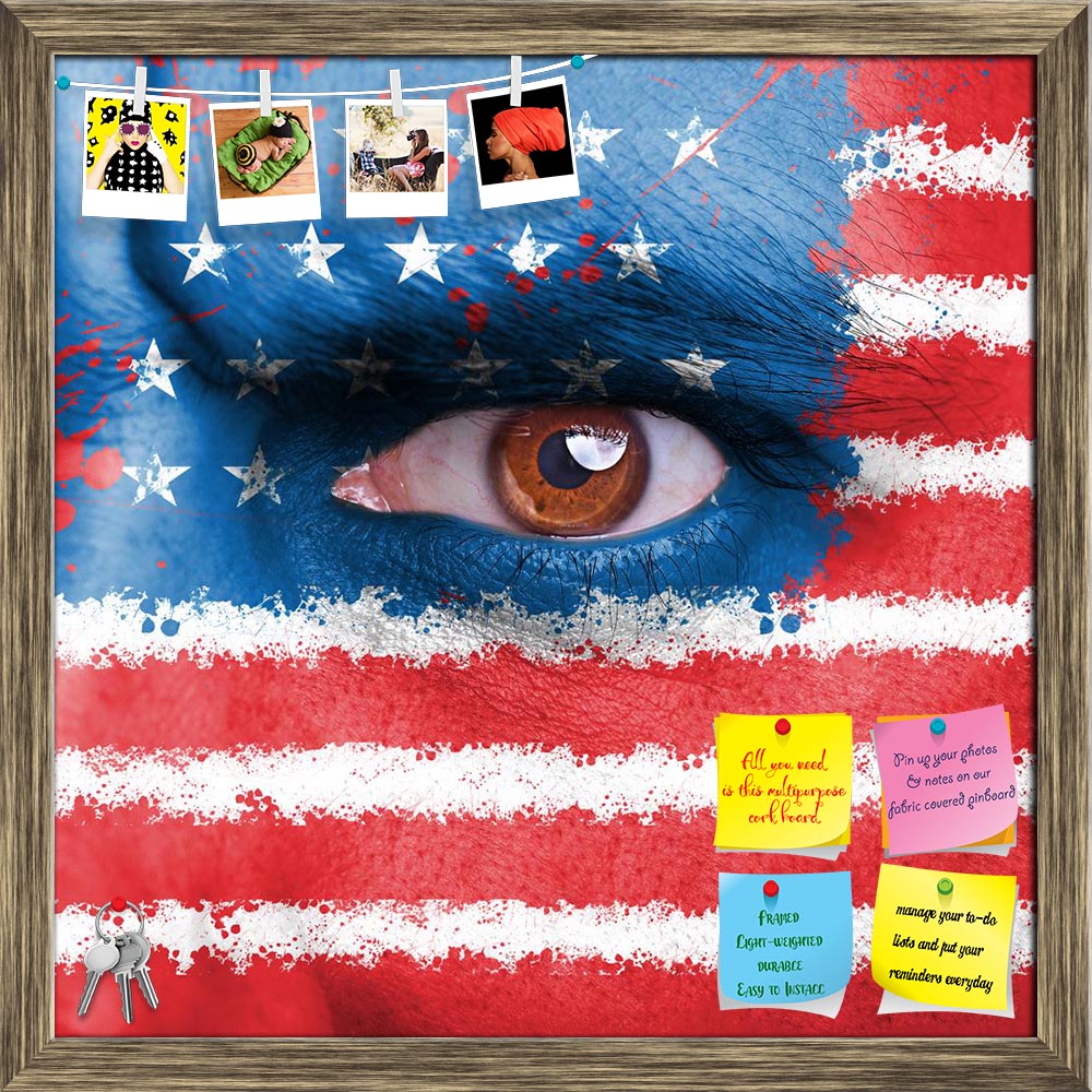 ArtzFolio USA Flag Painted On Angry Man Face Printed Bulletin Board Notice Pin Board Soft Board | Framed-Bulletin Boards Framed-AZSAO24972107BLB_FR_L-Image Code 5003132 Vishnu Image Folio Pvt Ltd, IC 5003132, ArtzFolio, Bulletin Boards Framed, Places, Portraits, Photography, usa, flag, painted, on, angry, man, face, printed, bulletin, board, notice, pin, soft, framed, eye, america, supporter, green, support, us, facial, stars, and, stripes, white, follower, passion, expression, red, concept, american, symbo