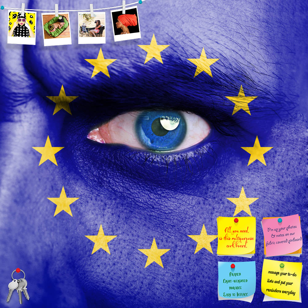 ArtzFolio European Union Flag Painted On Man Face Printed Bulletin Board Notice Pin Board Soft Board | Frameless-Bulletin Boards Frameless-AZSAO24972936BLB_FL_L-Image Code 5003136 Vishnu Image Folio Pvt Ltd, IC 5003136, ArtzFolio, Bulletin Boards Frameless, Places, Portraits, Photography, european, union, flag, painted, on, man, face, printed, bulletin, board, notice, pin, soft, frameless, eu, eye, black, woman, closeup, human, national, sporty, culture, adult, success, symbol, casual, freedom, people, pain