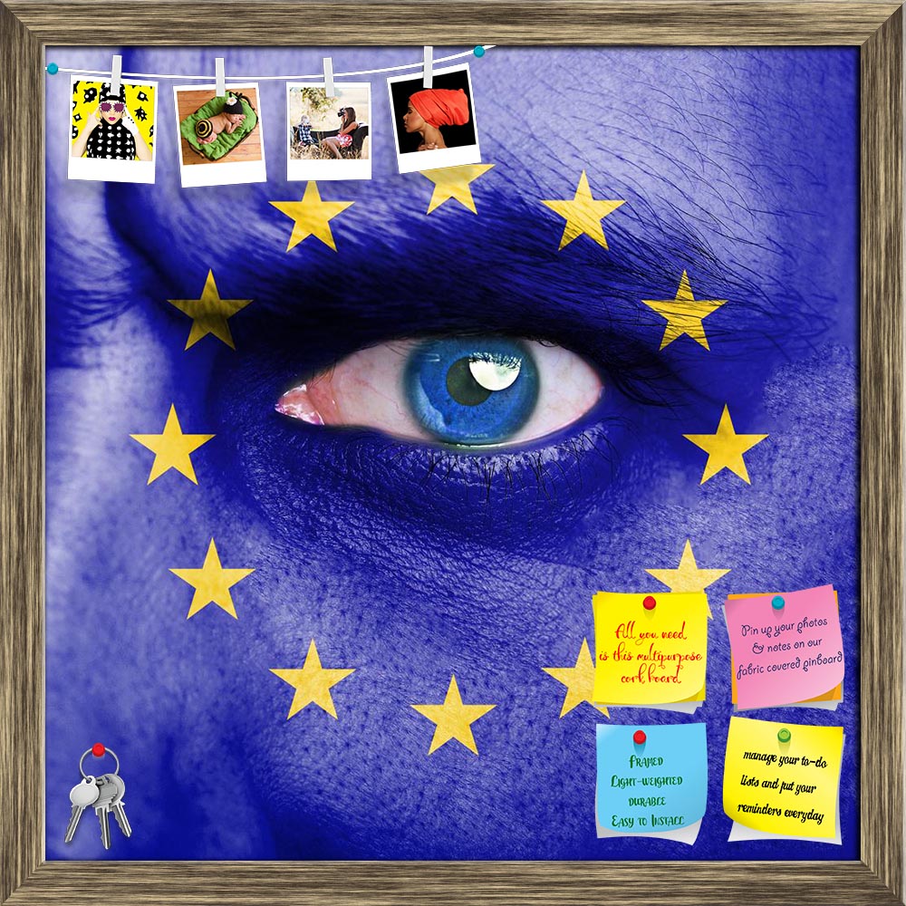 ArtzFolio European Union Flag Painted On Man Face Printed Bulletin Board Notice Pin Board Soft Board | Framed-Bulletin Boards Framed-AZSAO24972936BLB_FR_L-Image Code 5003136 Vishnu Image Folio Pvt Ltd, IC 5003136, ArtzFolio, Bulletin Boards Framed, Places, Portraits, Photography, european, union, flag, painted, on, man, face, printed, bulletin, board, notice, pin, soft, framed, eu, eye, black, woman, closeup, human, national, sporty, culture, adult, success, symbol, casual, freedom, people, paint, political