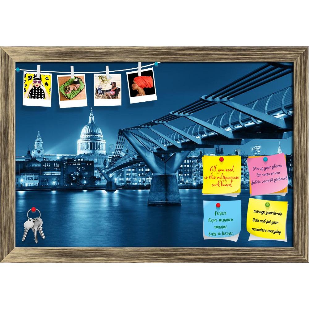 ArtzFolio Millennium Bridge & St Pauls Cathedral In London UK Printed Bulletin Board Notice Pin Board Soft Board | Framed-Bulletin Boards Framed-AZSAO25022881BLB_FR_L-Image Code 5003138 Vishnu Image Folio Pvt Ltd, IC 5003138, ArtzFolio, Bulletin Boards Framed, Places, Photography, millennium, bridge, st, pauls, cathedral, in, london, uk, printed, bulletin, board, notice, pin, soft, framed, night, panorama, skyline, architecture, cityscape, city, landmark, urban, building, attraction, beautiful, britain, bri