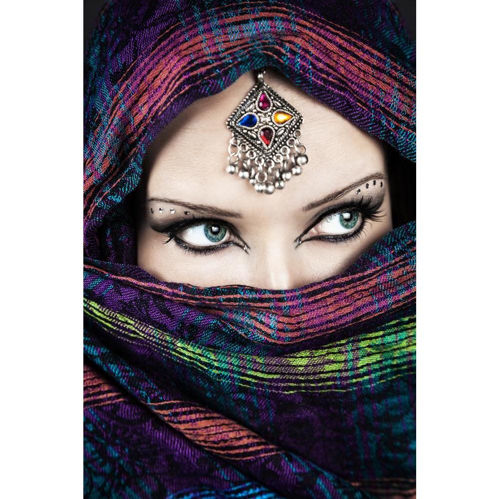 Portrait Of Beautiful Woman Wrapped In Scarf Canvas Painting Synthetic Frame-Paintings MDF Framing-AFF_FR-IC 5003162 IC 5003162, Allah, Arabic, Asian, Cinema, Culture, Ethnic, Fashion, Hinduism, Indian, Individuals, Islam, Love, Marble and Stone, Movies, Portraits, Romance, Television, Traditional, Tribal, TV Series, Wedding, Wooden, World Culture, portrait, of, beautiful, woman, wrapped, in, scarf, canvas, painting, synthetic, frame, gypsy, oriental, women, india, asia, beauty, bollywood, bride, ceremony, 
