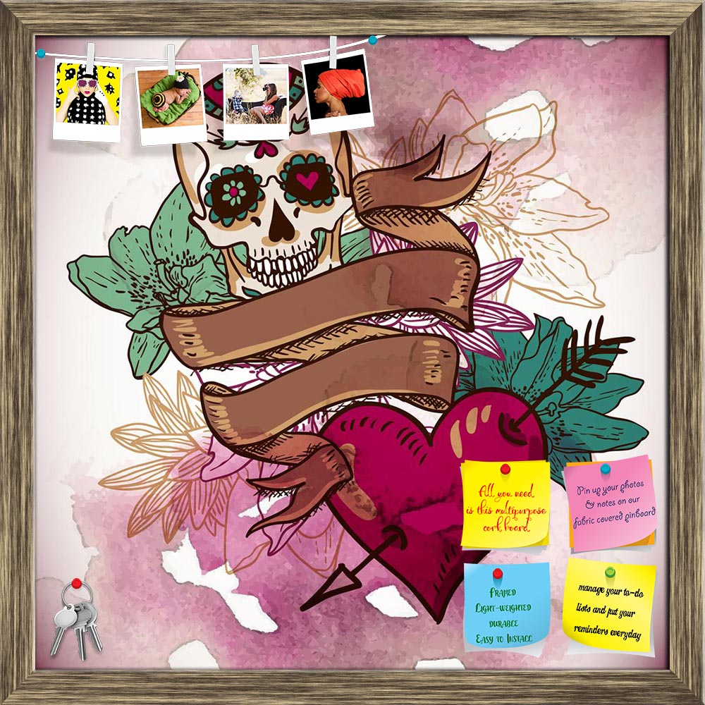 ArtzFolio Skull, Hearts & Flowers Printed Bulletin Board Notice Pin Board Soft Board | Framed-Bulletin Boards Framed-AZSAO25251305BLB_FR_L-Image Code 5003175 Vishnu Image Folio Pvt Ltd, IC 5003175, ArtzFolio, Bulletin Boards Framed, Kids, Love, Digital Art, skull, hearts, flowers, printed, bulletin, board, notice, pin, soft, framed, illustration, pin up board, push pin board, extra large cork board, big pin board, notice board, small bulletin board, cork board, wall notice board, giant cork board, bulletin 
