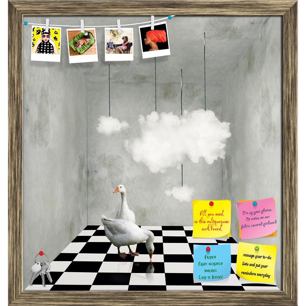 ArtzFolio Two Beautiful Ducks On A Checkered Floor Printed Bulletin Board Notice Pin Board Soft Board | Framed-Bulletin Boards Framed-AZSAO25474380BLB_FR_L-Image Code 5003199 Vishnu Image Folio Pvt Ltd, IC 5003199, ArtzFolio, Bulletin Boards Framed, Birds, Conceptual, Kids, Photography, two, beautiful, ducks, on, a, checkered, floor, printed, bulletin, board, notice, pin, soft, framed, surrealist, room, clouds, hanging, from, wires, black, white, interior, surreal, surrealistic, surrealism, cloud, wall, mea
