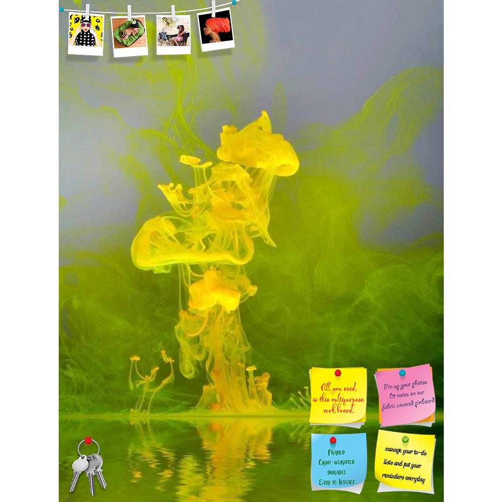 ArtzFolio Abstract Floating Yellow Color Printed Bulletin Board Notice Pin Board Soft Board | Frameless-Bulletin Boards Frameless-AZSAO25478482BLB_FL_L-Image Code 5003200 Vishnu Image Folio Pvt Ltd, IC 5003200, ArtzFolio, Bulletin Boards Frameless, Abstract, Digital Art, floating, yellow, color, printed, bulletin, board, notice, pin, soft, frameless, dissolving, water, liquid, paint, chemistry, physics, macro, ink, molten, underwater, surface, surreal, reflective, mirroring, rippled, wave, wavily, illuminat