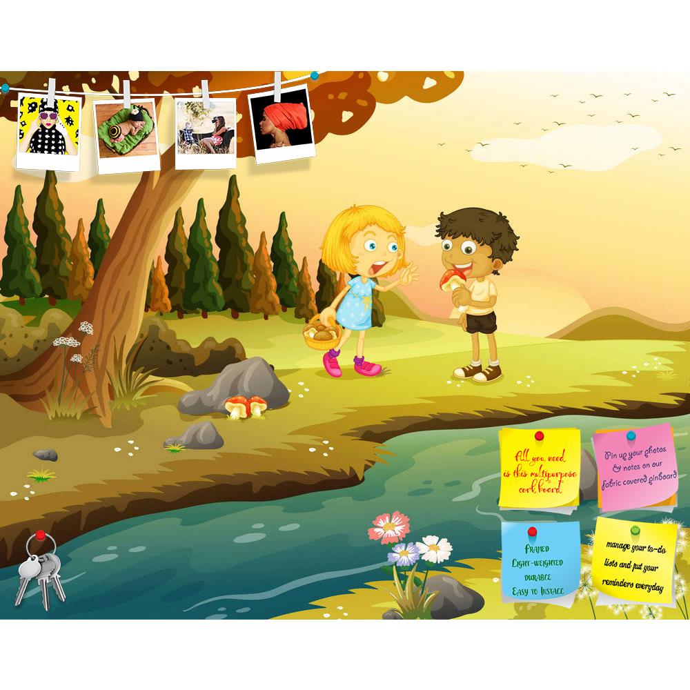 ArtzFolio Boy & A Girl Playing At The Forest Printed Bulletin Board Notice Pin Board Soft Board | Frameless-Bulletin Boards Frameless-AZSAO25532579BLB_FL_L-Image Code 5003206 Vishnu Image Folio Pvt Ltd, IC 5003206, ArtzFolio, Bulletin Boards Frameless, Kids, Digital Art, boy, a, girl, playing, at, the, forest, printed, bulletin, board, notice, pin, soft, frameless, illustration, near, riverbank, pin up board, push pin board, extra large cork board, big pin board, notice board, small bulletin board, cork boa