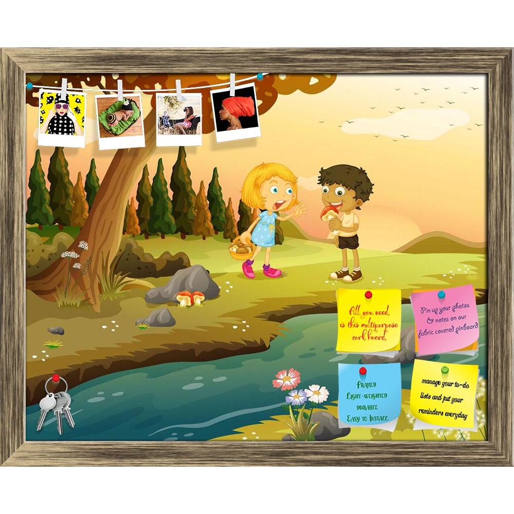 ArtzFolio Boy & A Girl Playing At The Forest Printed Bulletin Board Notice Pin Board Soft Board | Framed-Bulletin Boards Framed-AZSAO25532579BLB_FR_L-Image Code 5003206 Vishnu Image Folio Pvt Ltd, IC 5003206, ArtzFolio, Bulletin Boards Framed, Kids, Digital Art, boy, a, girl, playing, at, the, forest, printed, bulletin, board, notice, pin, soft, framed, illustration, near, riverbank, pin up board, push pin board, extra large cork board, big pin board, notice board, small bulletin board, cork board, wall not