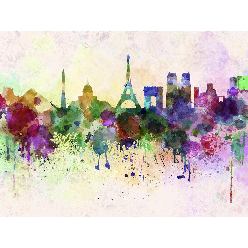 Paris Skyline In Watercolor, France Canvas Painting Synthetic Frame-Paintings MDF Framing-AFF_FR-IC 5003218 IC 5003218, Abstract Expressionism, Abstracts, Ancient, Architecture, Art and Paintings, Cities, City Views, French, Historical, Illustrations, Landmarks, Medieval, Panorama, Places, Semi Abstract, Skylines, Splatter, Vintage, Watercolour, paris, skyline, in, watercolor, france, canvas, painting, synthetic, frame, abstract, art, watercolors, background, bright, cityscape, color, colorful, creativity, 