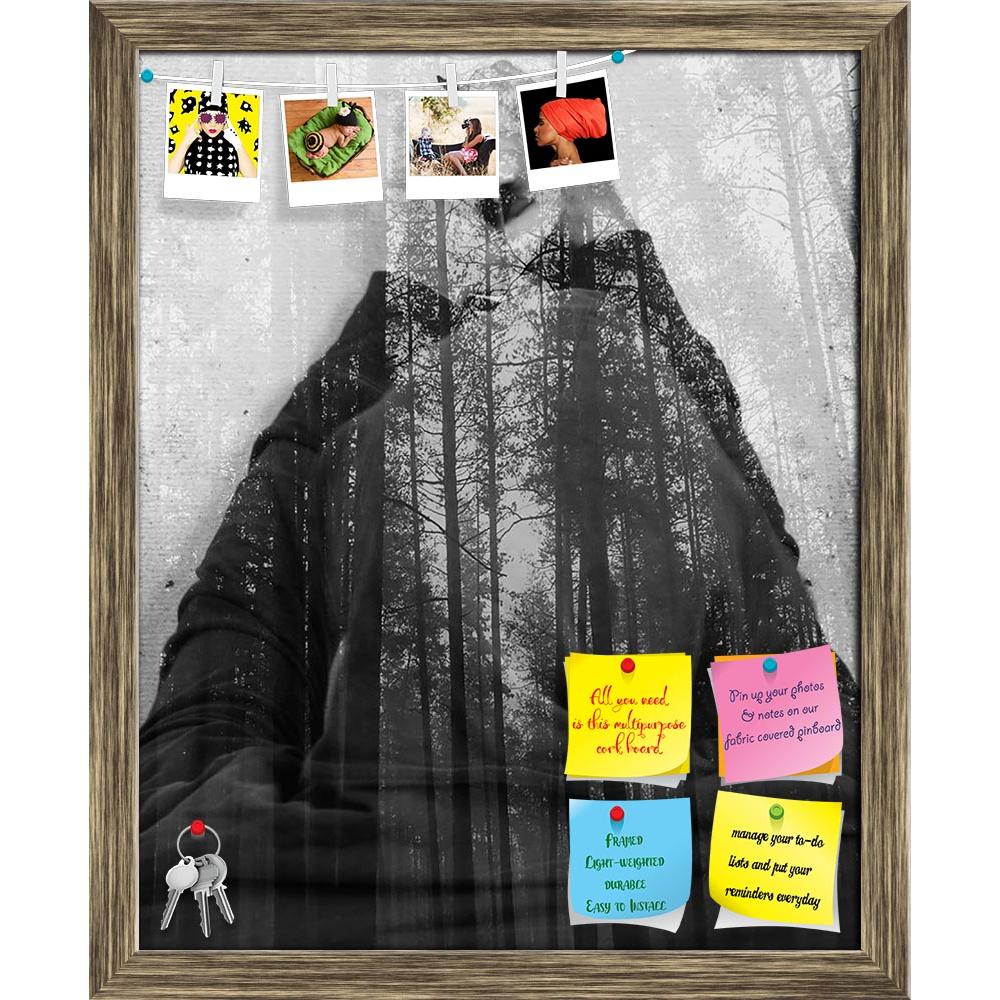 ArtzFolio Man In Black Forest Printed Bulletin Board Notice Pin Board Soft Board | Framed-Bulletin Boards Framed-AZSAO25773336BLB_FR_L-Image Code 5003220 Vishnu Image Folio Pvt Ltd, IC 5003220, ArtzFolio, Bulletin Boards Framed, Conceptual, Landscapes, Photography, man, in, black, forest, printed, bulletin, board, notice, pin, soft, framed, abstract, spooky, double, exposure, bw, bio, tree, head, pine, face, white, peace, young, plant, person, effect, profile, needles, natural, fear, texture, isolated, sere