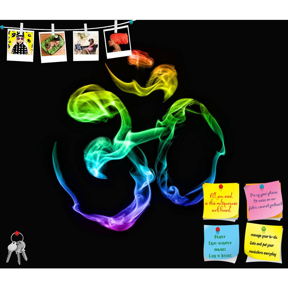ArtzFolio Om Symbol D5 Printed Bulletin Board Notice Pin Board Soft Board | Frameless-Bulletin Boards Frameless-AZSAO25801714BLB_FL_L-Image Code 5003225 Vishnu Image Folio Pvt Ltd, IC 5003225, ArtzFolio, Bulletin Boards Frameless, Religious, Traditional, Digital Art, om, symbol, d5, printed, bulletin, board, notice, pin, soft, frameless, rainbow, incense, smoke, black, background, india, hippie, yoga, trance, psychedelic, mantra, aum, sound, indian, sign, concept, hinduism, religion, yellow, green, blue, re