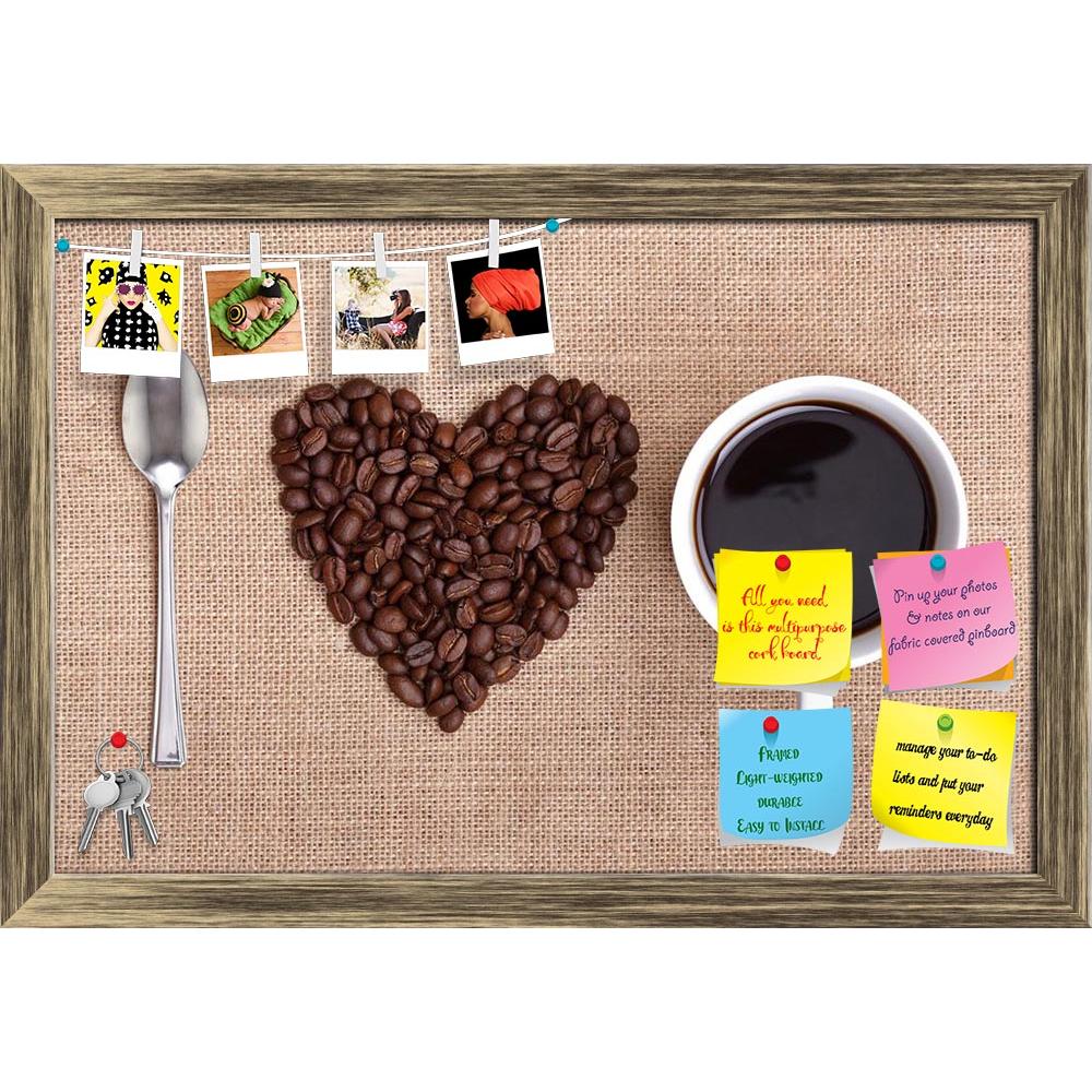 ArtzFolio Photo of Coffee Beans Printed Bulletin Board Notice Pin Board Soft Board | Framed-Bulletin Boards Framed-AZSAO25907163BLB_FR_L-Image Code 5003242 Vishnu Image Folio Pvt Ltd, IC 5003242, ArtzFolio, Bulletin Boards Framed, Food & Beverage, Love, Photography, photo, of, coffee, beans, printed, bulletin, board, notice, pin, soft, framed, heart, shape, made, spoon, cup, hessian, spelling, i, symbol, bean, nobody, freshness, mug, drink, hot, heat, taking, a, break, food, and, concepts, black, mocha, bro