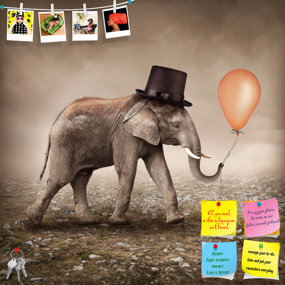 ArtzFolio Elephant With A Orange Balloon Printed Bulletin Board Notice Pin Board Soft Board | Frameless-Bulletin Boards Frameless-AZSAO25989030BLB_FL_L-Image Code 5003250 Vishnu Image Folio Pvt Ltd, IC 5003250, ArtzFolio, Bulletin Boards Frameless, Animals, Conceptual, Kids, Digital Art, elephant, with, a, orange, balloon, printed, bulletin, board, notice, pin, soft, frameless, hat, black, sad, brown, dreams, fog, dreamy, mystery, mammal, mysterious, magic, dark, fantasy, fairytale, story, surreal, fairy, w