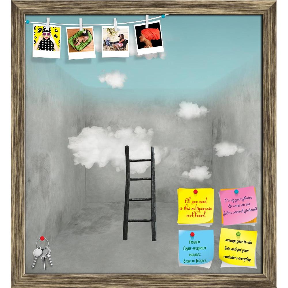 ArtzFolio Surreal Room With Wooden Ladder & Clouds Printed Bulletin Board Notice Pin Board Soft Board | Framed-Bulletin Boards Framed-AZSAO26043365BLB_FR_L-Image Code 5003259 Vishnu Image Folio Pvt Ltd, IC 5003259, ArtzFolio, Bulletin Boards Framed, Conceptual, Digital Art, surreal, room, with, wooden, ladder, clouds, printed, bulletin, board, notice, pin, soft, framed, sky, ceiling, interior, surrealistic, surrealism, cloud, wall, nature, illustrative, detail, funny, poetic, poetical, weird, unique, unique