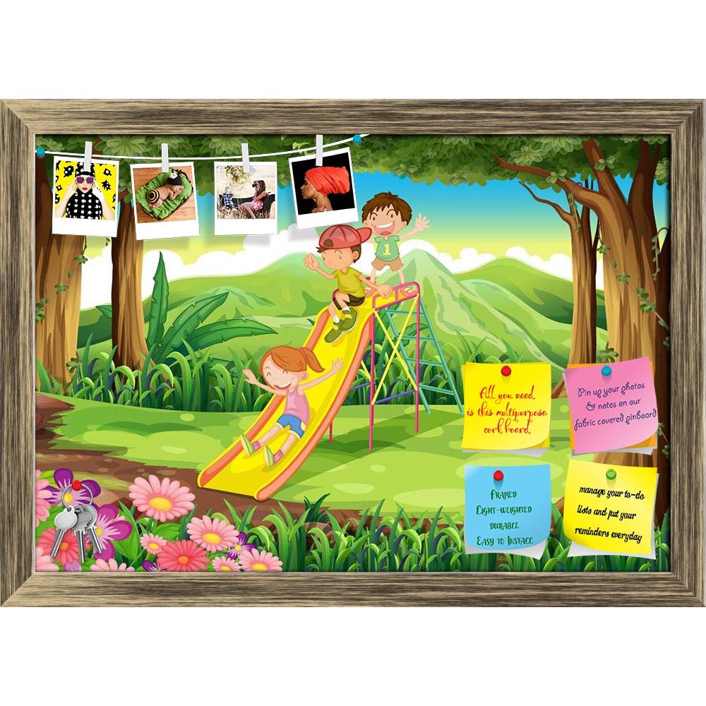 ArtzFolio Kids Sliding At The Forest Printed Bulletin Board Notice Pin Board Soft Board | Framed-Bulletin Boards Framed-AZSAO26316827BLB_FR_L-Image Code 5003277 Vishnu Image Folio Pvt Ltd, IC 5003277, ArtzFolio, Bulletin Boards Framed, Kids, Digital Art, sliding, at, the, forest, printed, bulletin, board, notice, pin, soft, framed, illustration, pin up board, push pin board, extra large cork board, big pin board, notice board, small bulletin board, cork board, wall notice board, giant cork board, bulletin b