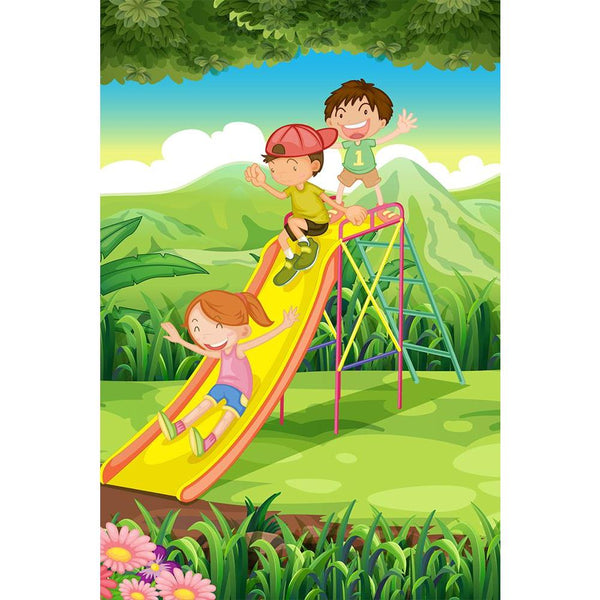 Kids Sliding At The Forest Unframed Paper Poster-Paper Posters Unframed-POS_UN-IC 5003277 IC 5003277, Animated Cartoons, Baby, Black and White, Botanical, Caricature, Cartoons, Children, Digital, Digital Art, Drawing, Floral, Flowers, Graphic, Illustrations, Kids, Landscapes, Mountains, Nature, People, Scenic, White, Wooden, sliding, at, the, forest, unframed, paper, wall, poster, blue, boys, branches, brown, cartoon, clouds, female, gentlemen, girl, grass, green, ground, hills, humans, illustration, image,