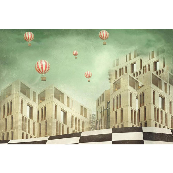 Modern Buildings & Balloons In A Surreal Landscape Unframed Paper Poster-Paper Posters Unframed-POS_UN-IC 5003292 IC 5003292, Abstract Expressionism, Abstracts, Art and Paintings, Cities, City Views, Fantasy, Illustrations, Landscapes, Modern Art, Scenic, Semi Abstract, Surrealism, Urban, modern, buildings, balloons, in, a, surreal, landscape, unframed, paper, wall, poster, abstract, art, artistic, background, balloon, beautiful, building, checkered, city, colorful, composition, creativity, exterior, fable,