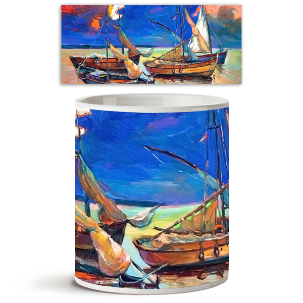 Abstract Artwork Of Fishing Boats & Sea Ceramic Coffee Tea Mug Inside White-Coffee Mugs-MUG-IC 5003297 IC 5003297, Abstract Expressionism, Abstracts, Ancient, Art and Paintings, Automobiles, Boats, Drawing, Historical, Holidays, Illustrations, Impressionism, Landscapes, Medieval, Modern Art, Nature, Nautical, Paintings, Scenic, Semi Abstract, Sunrises, Sunsets, Transportation, Travel, Vehicles, Vintage, abstract, artwork, of, fishing, sea, ceramic, coffee, tea, mug, inside, white, oil, painting, canvas, art